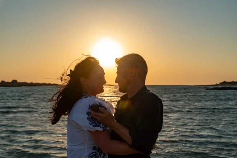 proposal elafonissi beach crete sunset