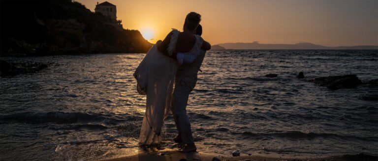 Wedding photographer in Crete capturing an intimate moment